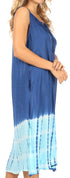 Vestido caftán Sakkas Ilaria para mujer, informal, holgado, sin mangas, con estampado acampanado y bolsillos