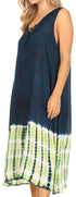 Vestido caftán Sakkas Ilaria para mujer, informal, holgado, sin mangas, con estampado acampanado y bolsillos