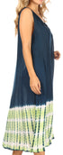 Vestido caftán Sakkas Ilaria para mujer, informal, holgado, sin mangas, con estampado acampanado y bolsillos