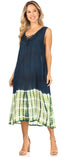 Vestido caftán Sakkas Ilaria para mujer, informal, holgado, sin mangas, con estampado acampanado y bolsillos