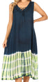 Vestido caftán Sakkas Ilaria para mujer, informal, holgado, sin mangas, con estampado acampanado y bolsillos