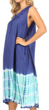 Vestido caftán Sakkas Ilaria para mujer, informal, holgado, sin mangas, con estampado acampanado y bolsillos