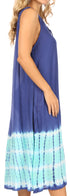 Vestido caftán Sakkas Ilaria para mujer, informal, holgado, sin mangas, con estampado acampanado y bolsillos