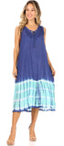 Vestido caftán Sakkas Ilaria para mujer, informal, holgado, sin mangas, con estampado acampanado y bolsillos