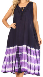 Vestido caftán Sakkas Ilaria para mujer, informal, holgado, sin mangas, con estampado acampanado y bolsillos
