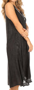 Vestido caftán Sakkas Ilaria para mujer, informal, holgado, sin mangas, con estampado acampanado y bolsillos