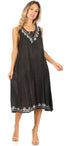 Vestido caftán Sakkas Ilaria para mujer, informal, holgado, sin mangas, con estampado acampanado y bolsillos