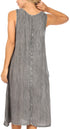 Vestido caftán Sakkas Ilaria para mujer, informal, holgado, sin mangas, con estampado acampanado y bolsillos