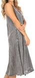 Vestido caftán Sakkas Ilaria para mujer, informal, holgado, sin mangas, con estampado acampanado y bolsillos