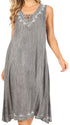 Vestido caftán Sakkas Ilaria para mujer, informal, holgado, sin mangas, con estampado acampanado y bolsillos