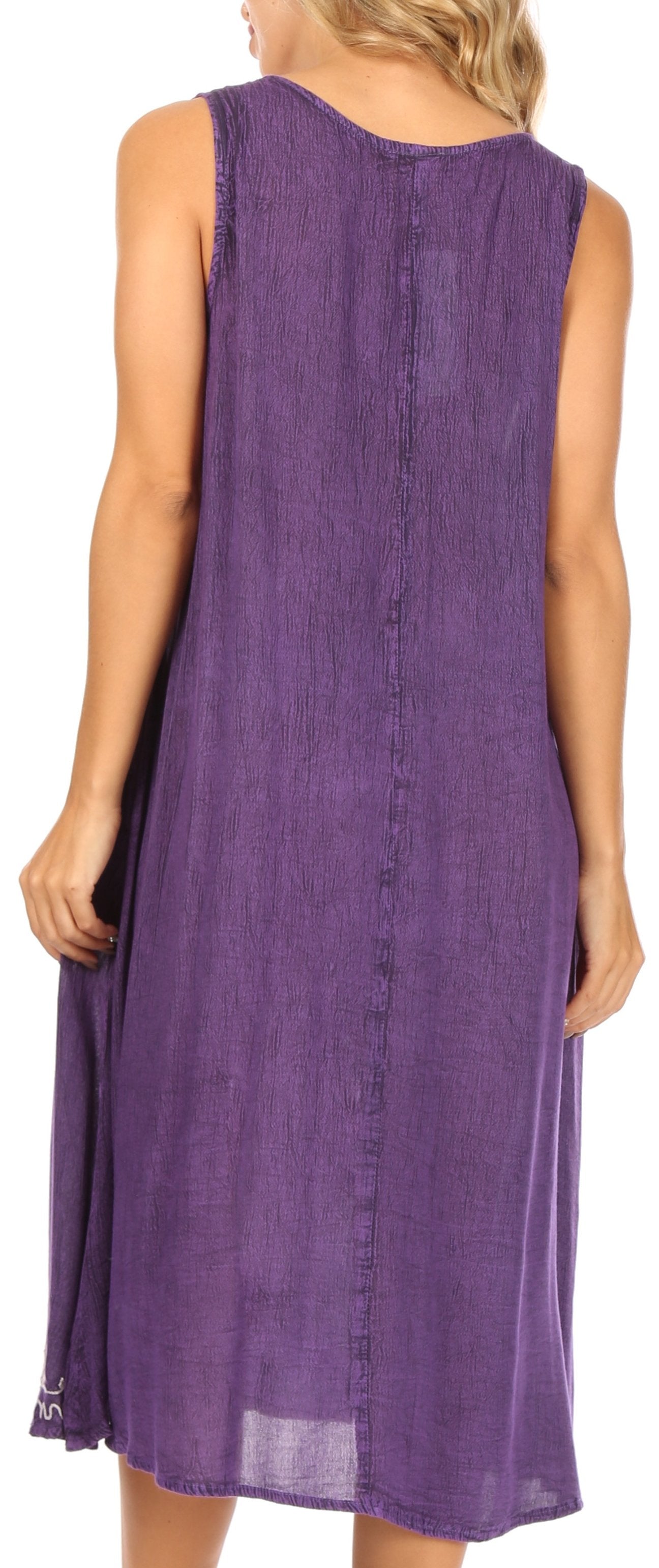 Vestido caftán Sakkas Ilaria para mujer, informal, holgado, sin mangas, con estampado acampanado y bolsillos