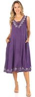 Vestido caftán Sakkas Ilaria para mujer, informal, holgado, sin mangas, con estampado acampanado y bolsillos