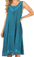 Vestido caftán Sakkas Ilaria para mujer, informal, holgado, sin mangas, con estampado acampanado y bolsillos