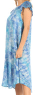 Sakkas Trila Women's Casual Summer Lace Boho Short Sleeve Midi Loose Dress Flowy