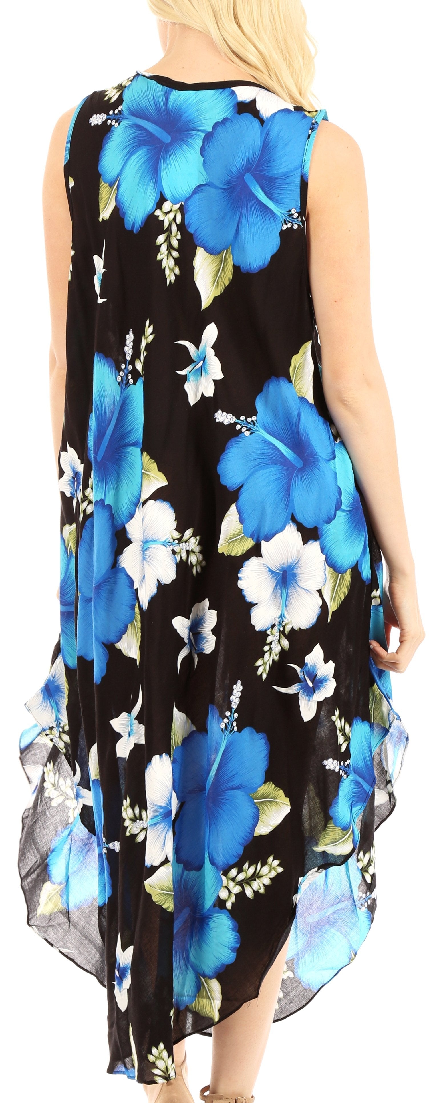 Vestido informal de verano para mujer, holgado, sin mangas, con estampado floral, de Sakkas Aba