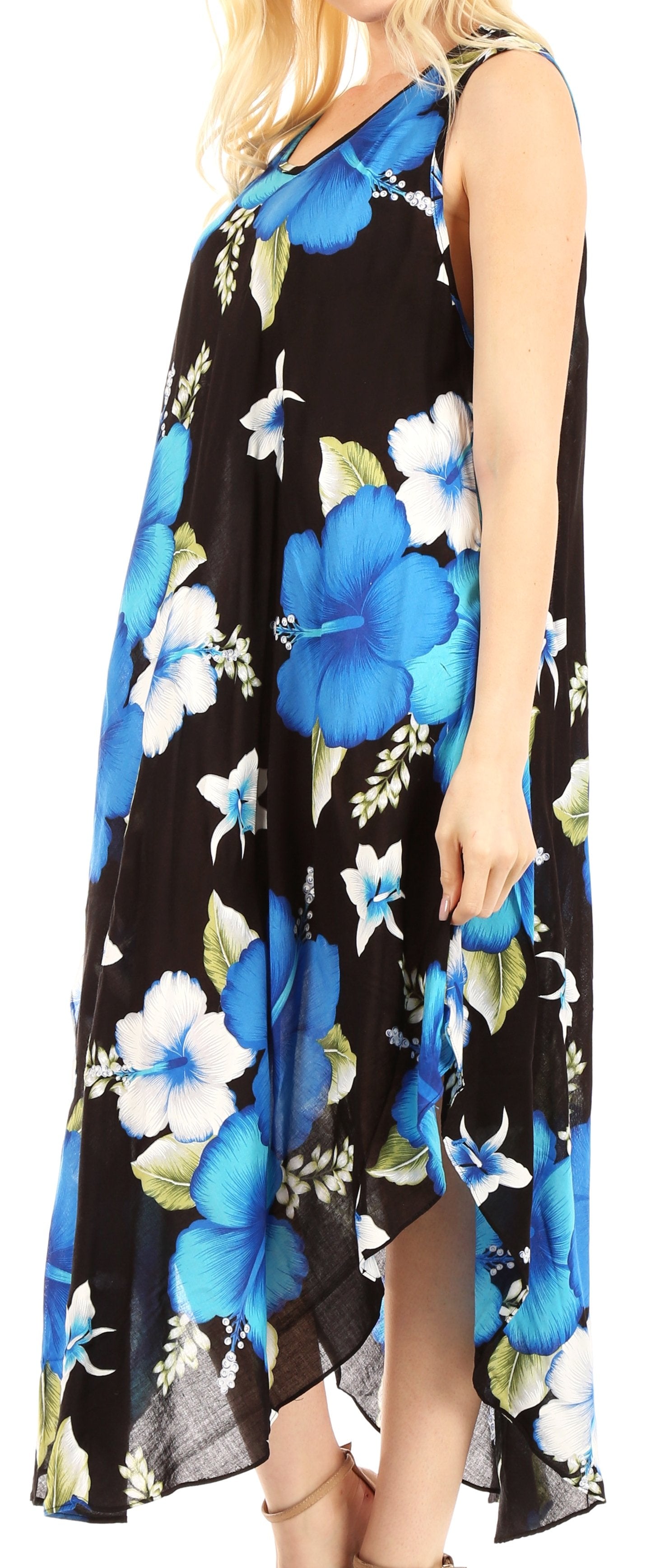 Vestido informal de verano para mujer, holgado, sin mangas, con estampado floral, de Sakkas Aba