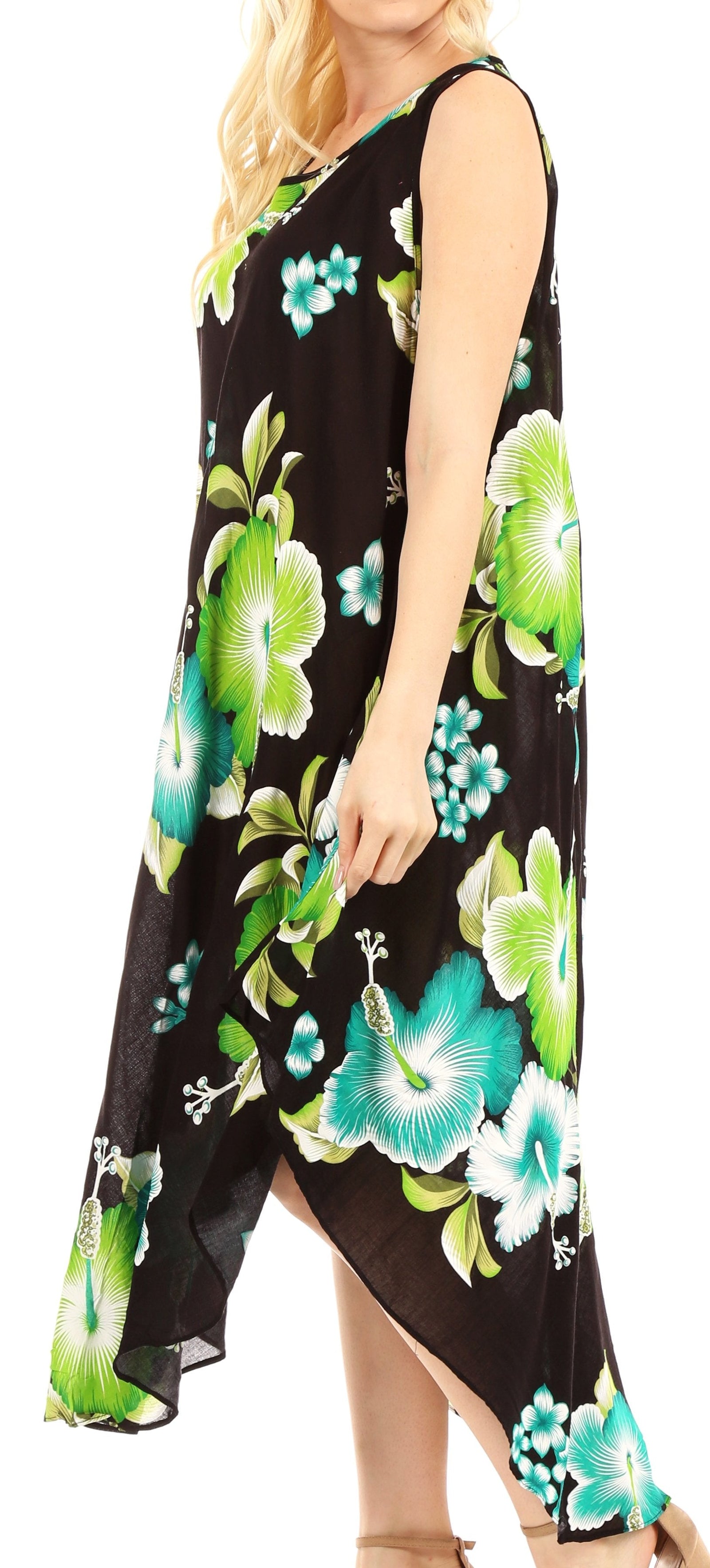 Vestido informal de verano para mujer, holgado, sin mangas, con estampado floral, de Sakkas Aba
