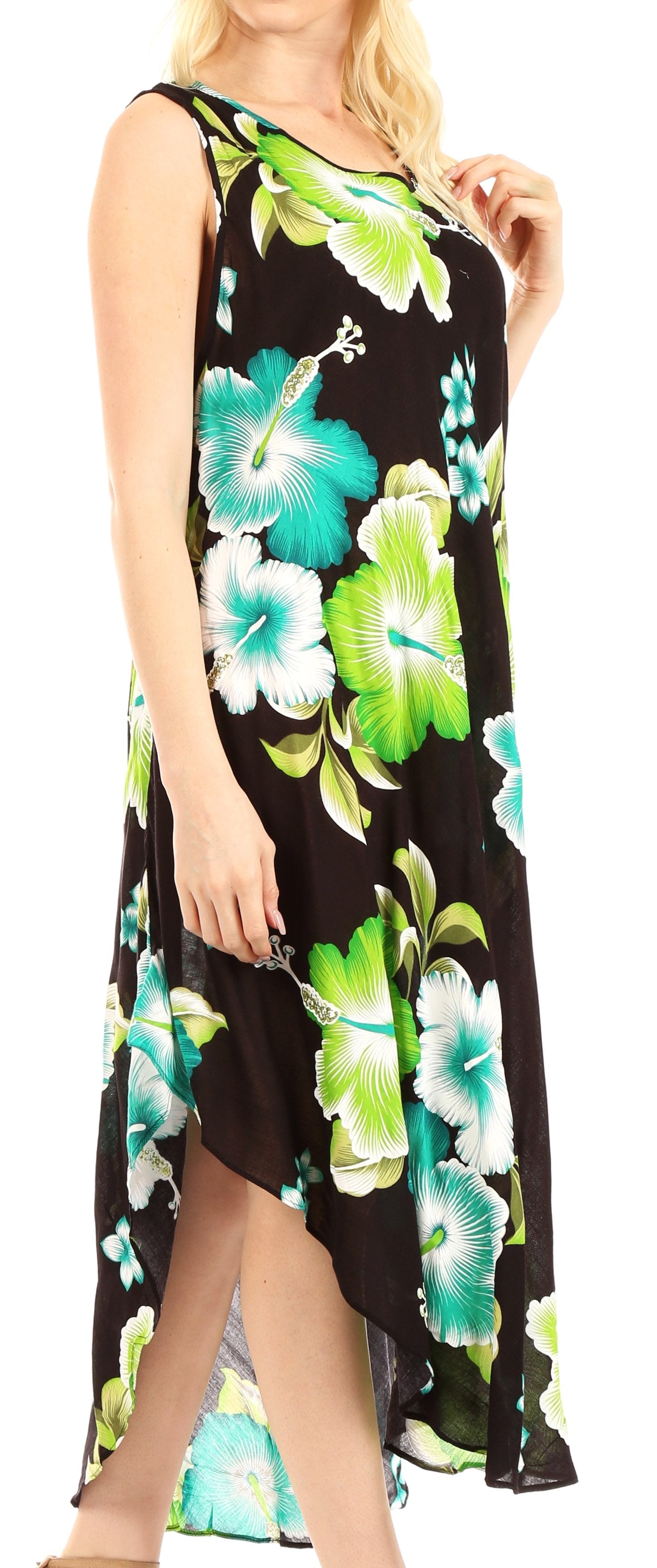 Vestido informal de verano para mujer, holgado, sin mangas, con estampado floral, de Sakkas Aba