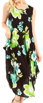 Vestido informal de verano para mujer, holgado, sin mangas, con estampado floral, de Sakkas Aba