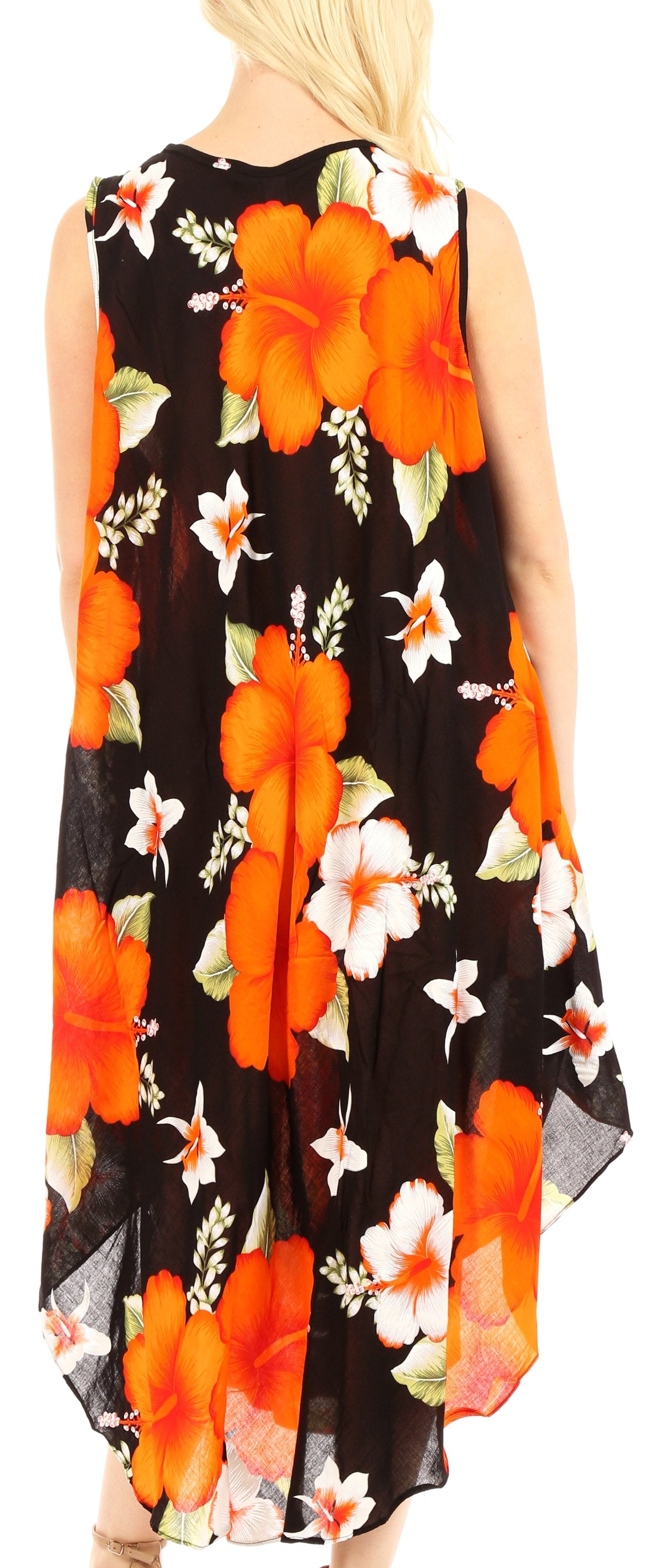 Vestido informal de verano para mujer, holgado, sin mangas, con estampado floral, de Sakkas Aba