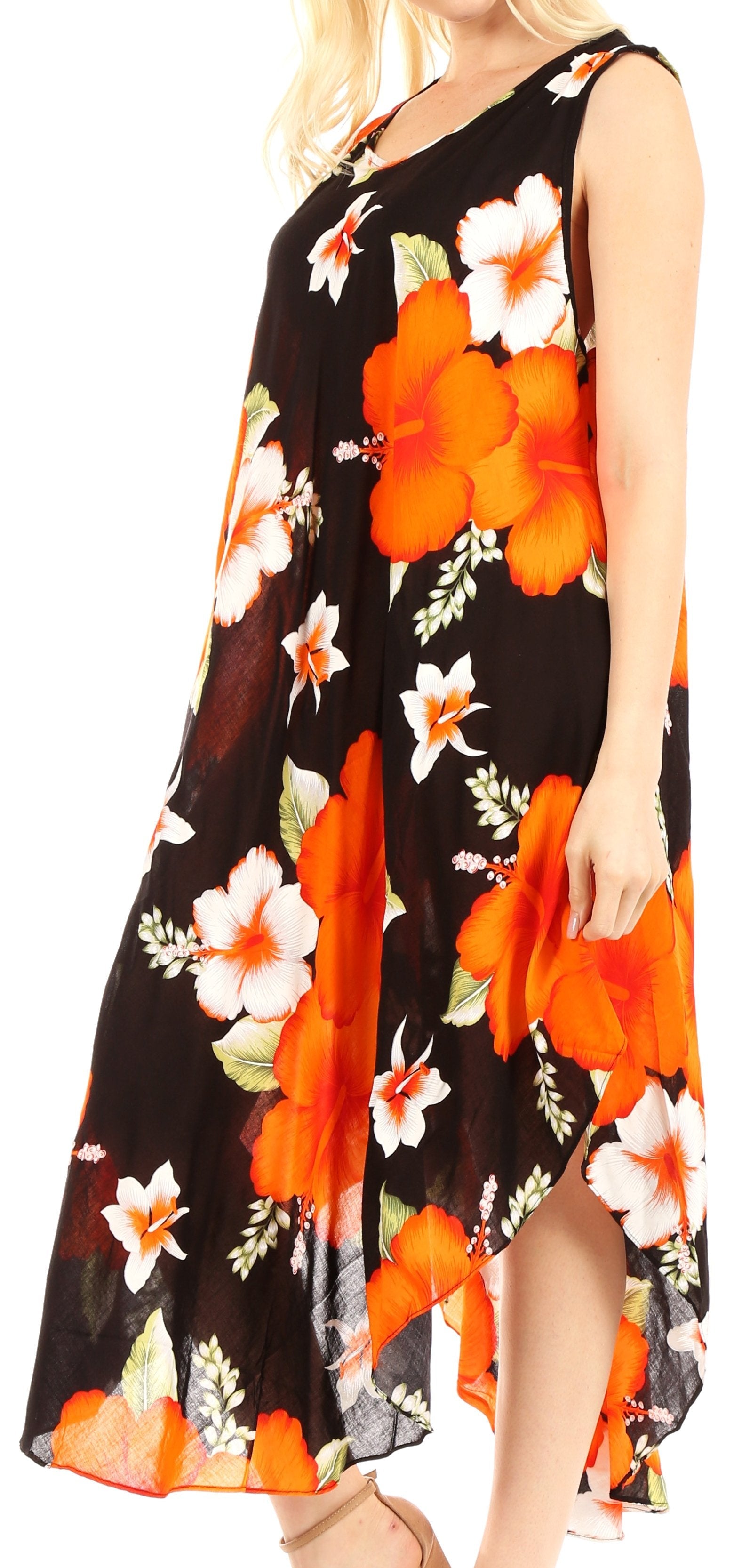 Vestido informal de verano para mujer, holgado, sin mangas, con estampado floral, de Sakkas Aba