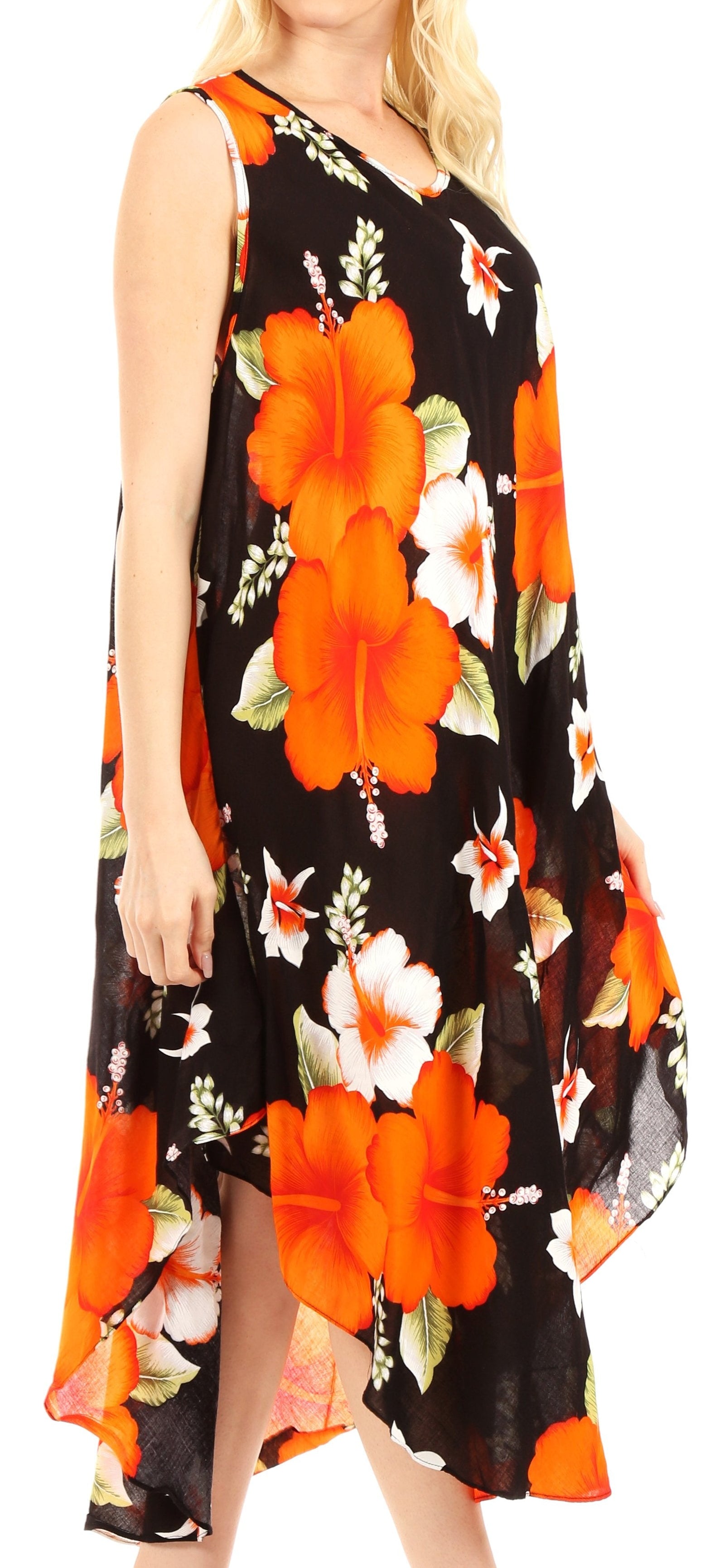 Vestido informal de verano para mujer, holgado, sin mangas, con estampado floral, de Sakkas Aba