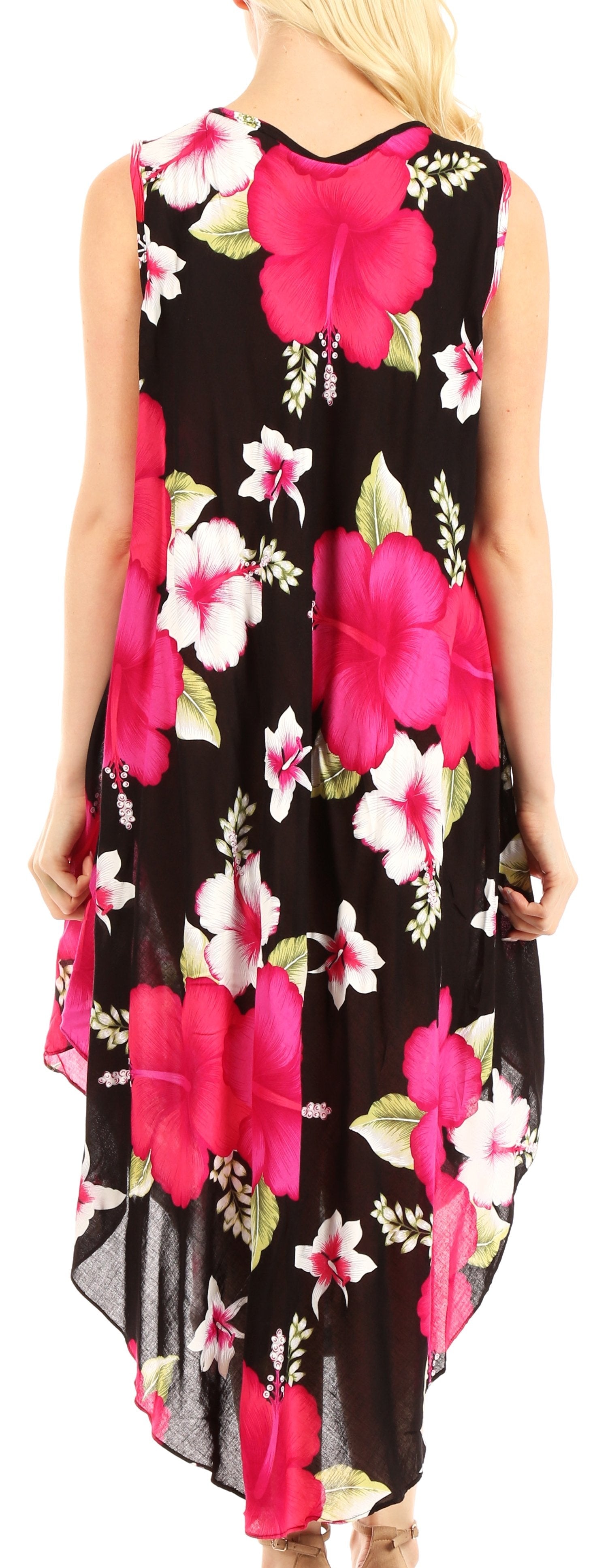 Vestido informal de verano para mujer, holgado, sin mangas, con estampado floral, de Sakkas Aba