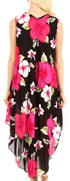 Vestido informal de verano para mujer, holgado, sin mangas, con estampado floral, de Sakkas Aba
