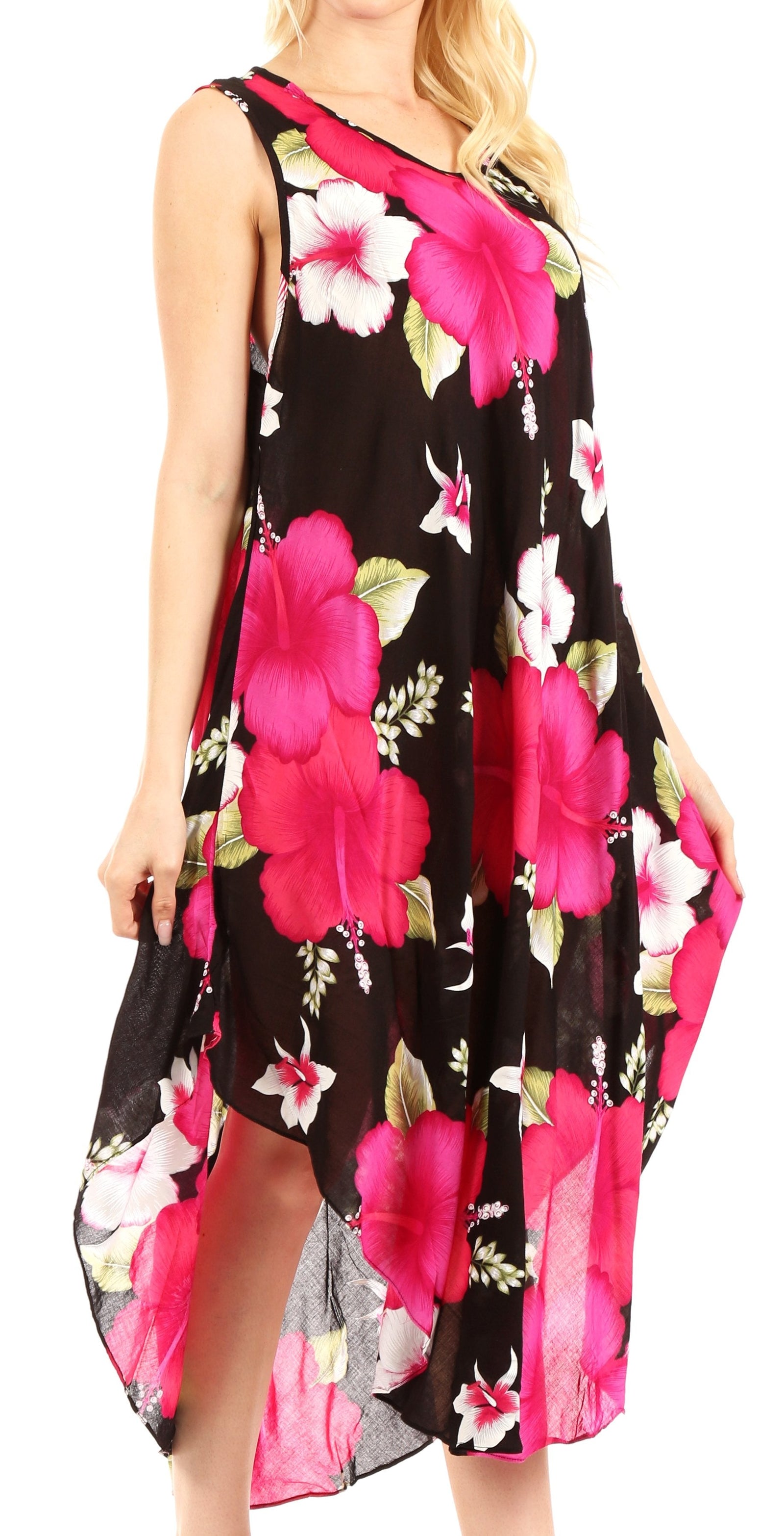 Vestido informal de verano para mujer, holgado, sin mangas, con estampado floral, de Sakkas Aba