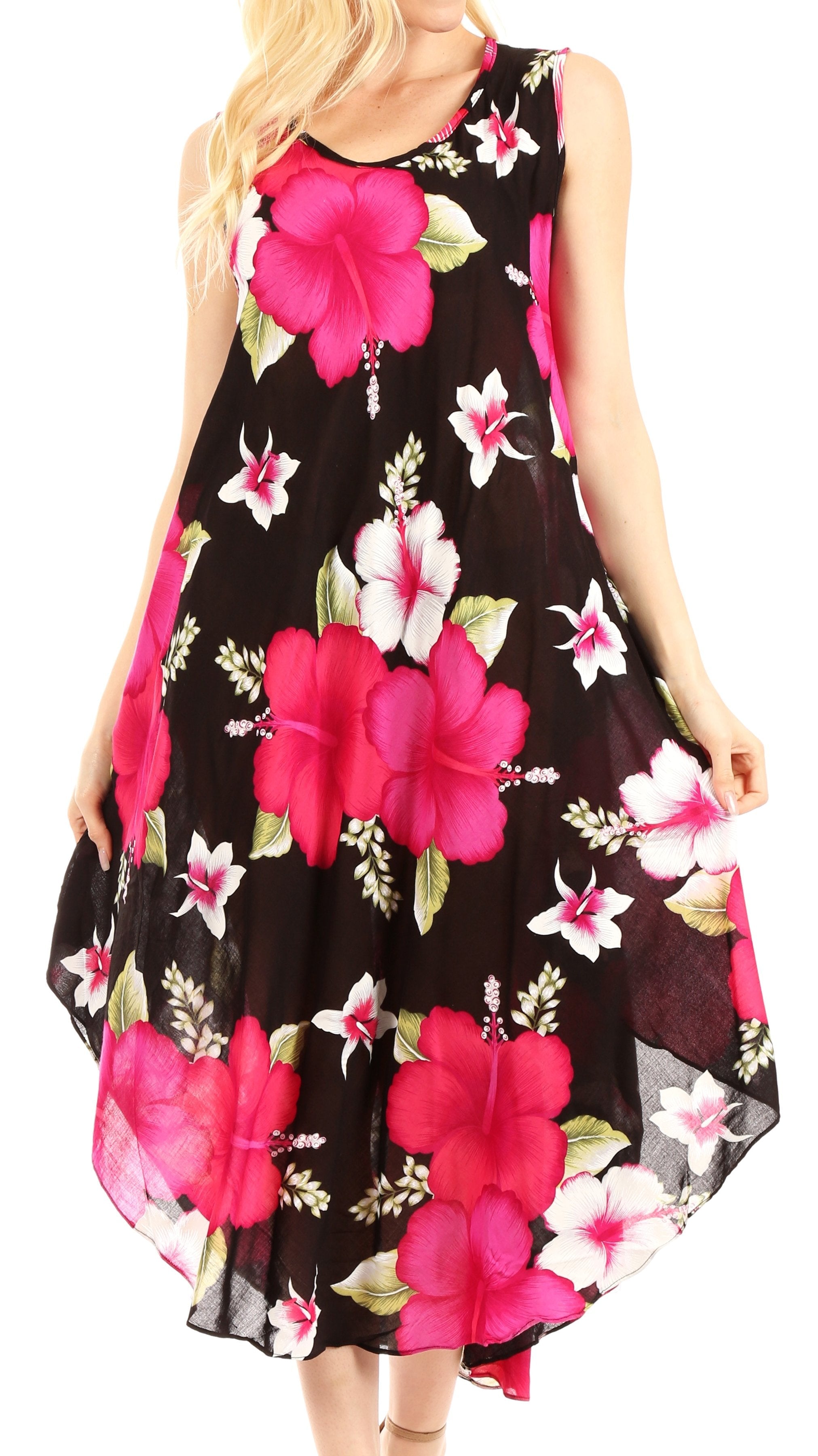 Vestido informal de verano para mujer, holgado, sin mangas, con estampado floral, de Sakkas Aba