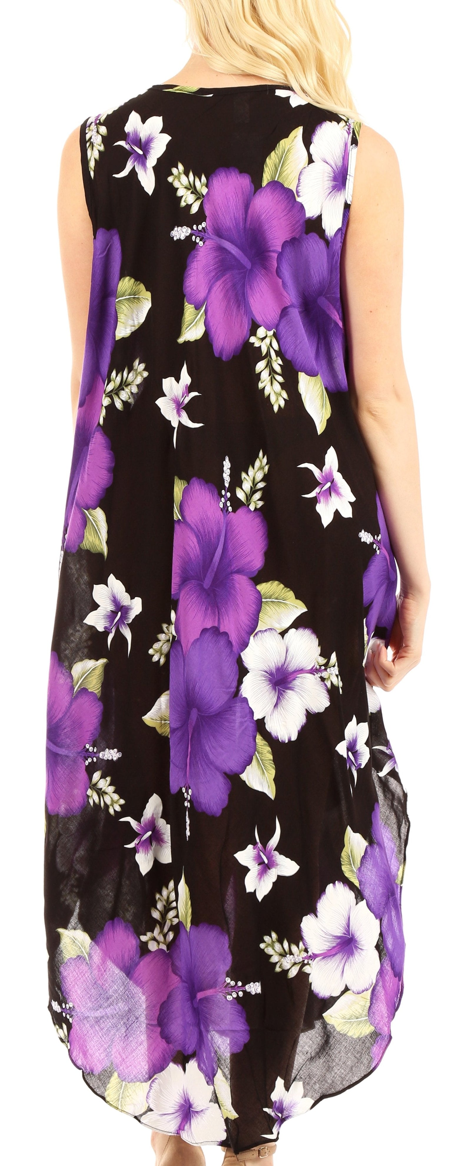 Vestido informal de verano para mujer, holgado, sin mangas, con estampado floral, de Sakkas Aba