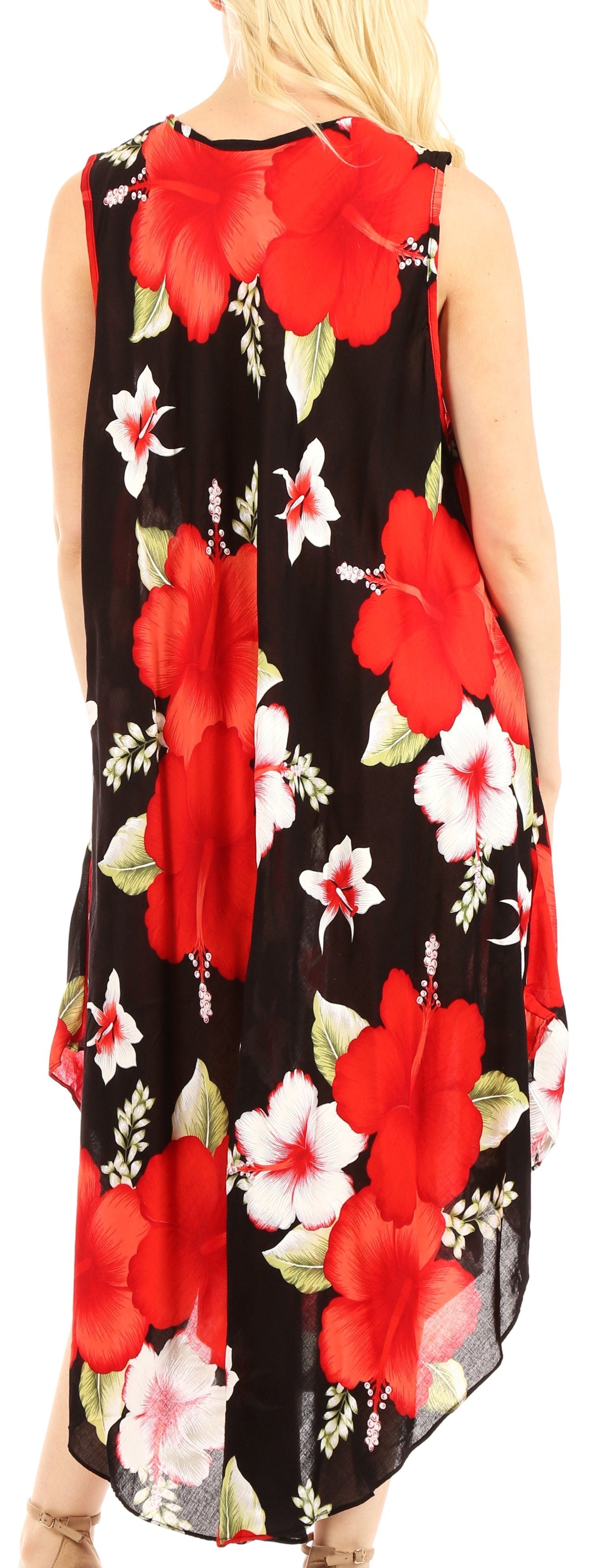 Vestido informal de verano para mujer, holgado, sin mangas, con estampado floral, de Sakkas Aba