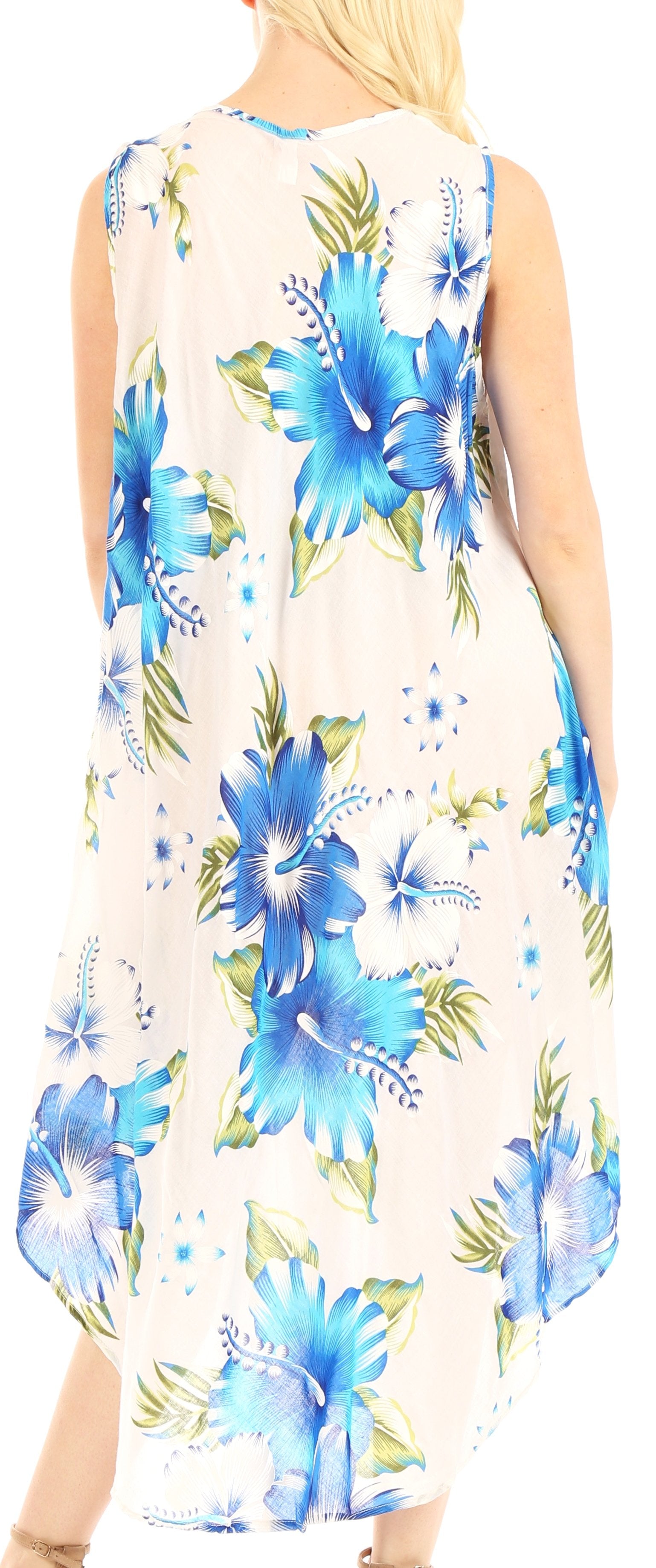 Vestido informal de verano para mujer, holgado, sin mangas, con estampado floral, de Sakkas Aba