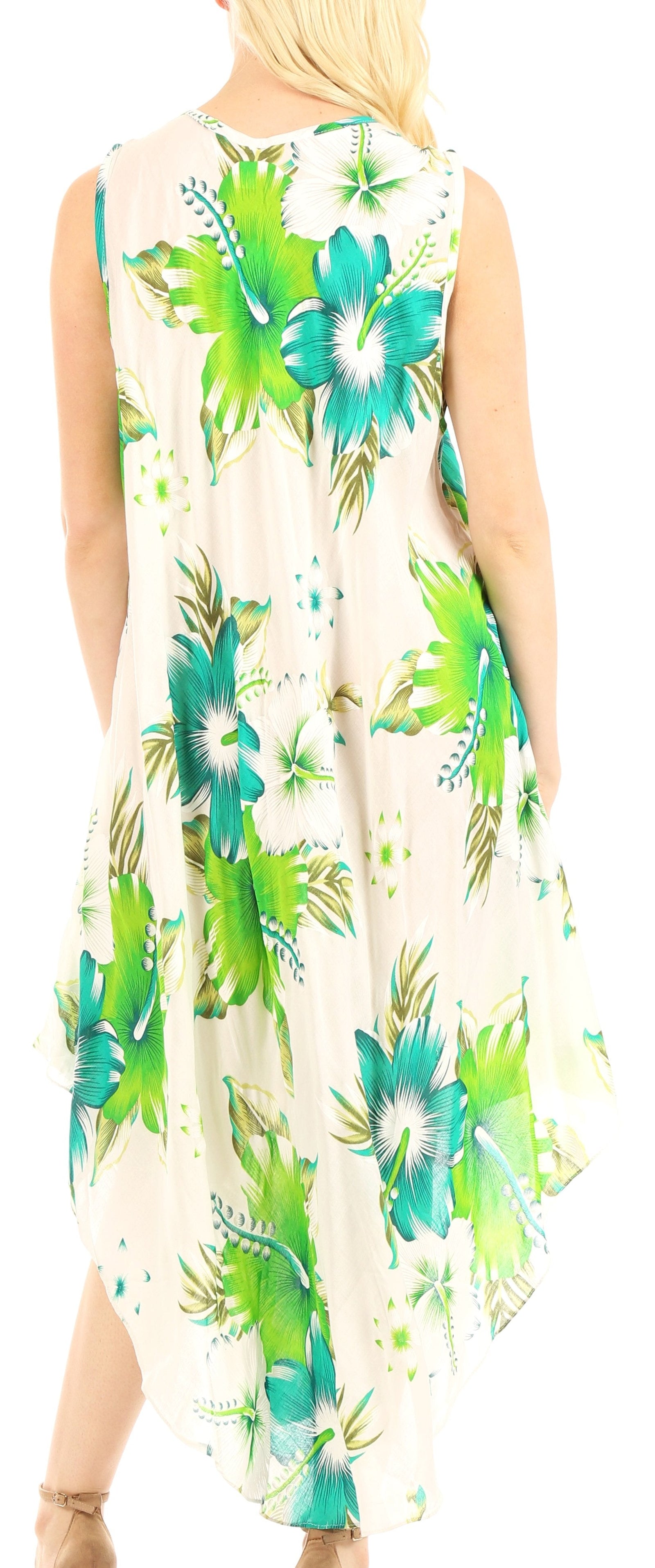Vestido informal de verano para mujer, holgado, sin mangas, con estampado floral, de Sakkas Aba