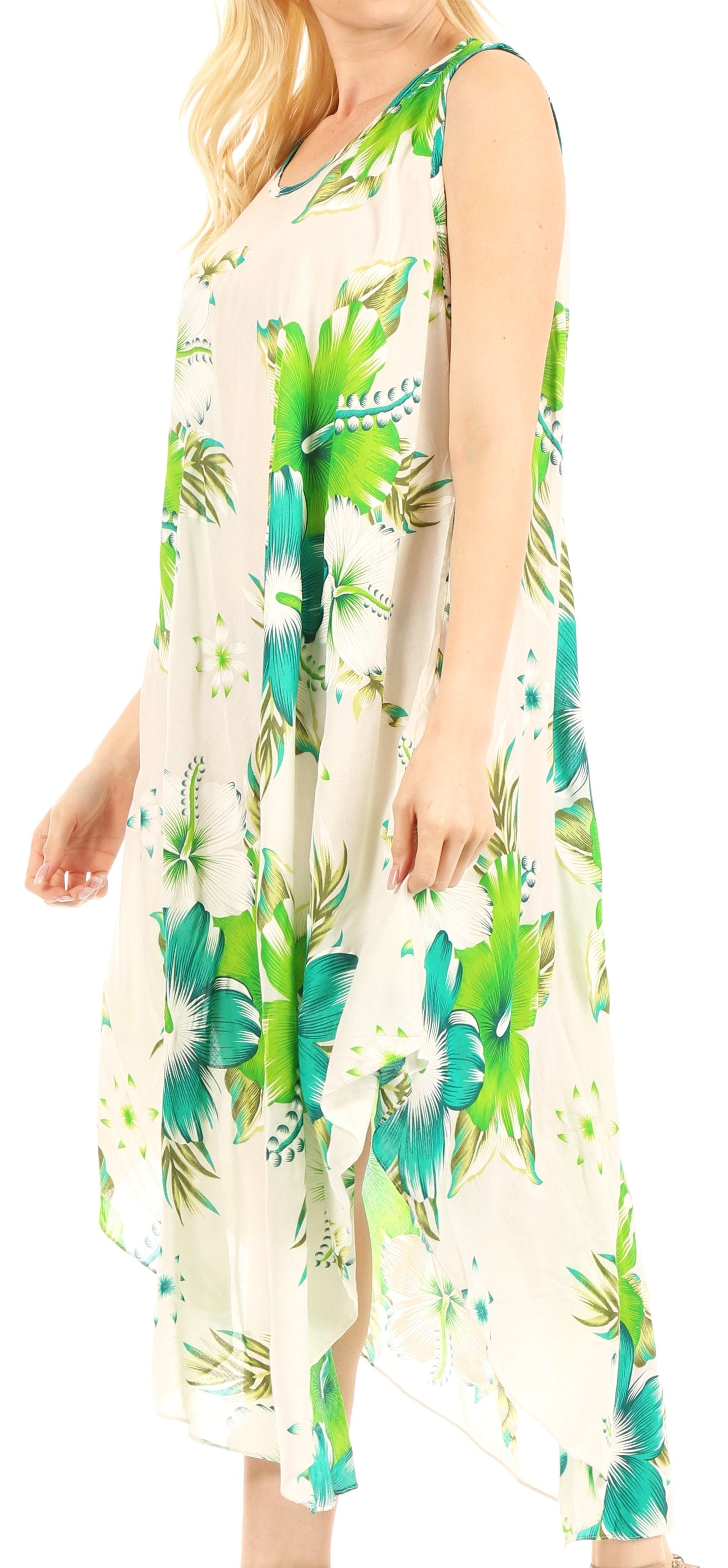 Vestido informal de verano para mujer, holgado, sin mangas, con estampado floral, de Sakkas Aba