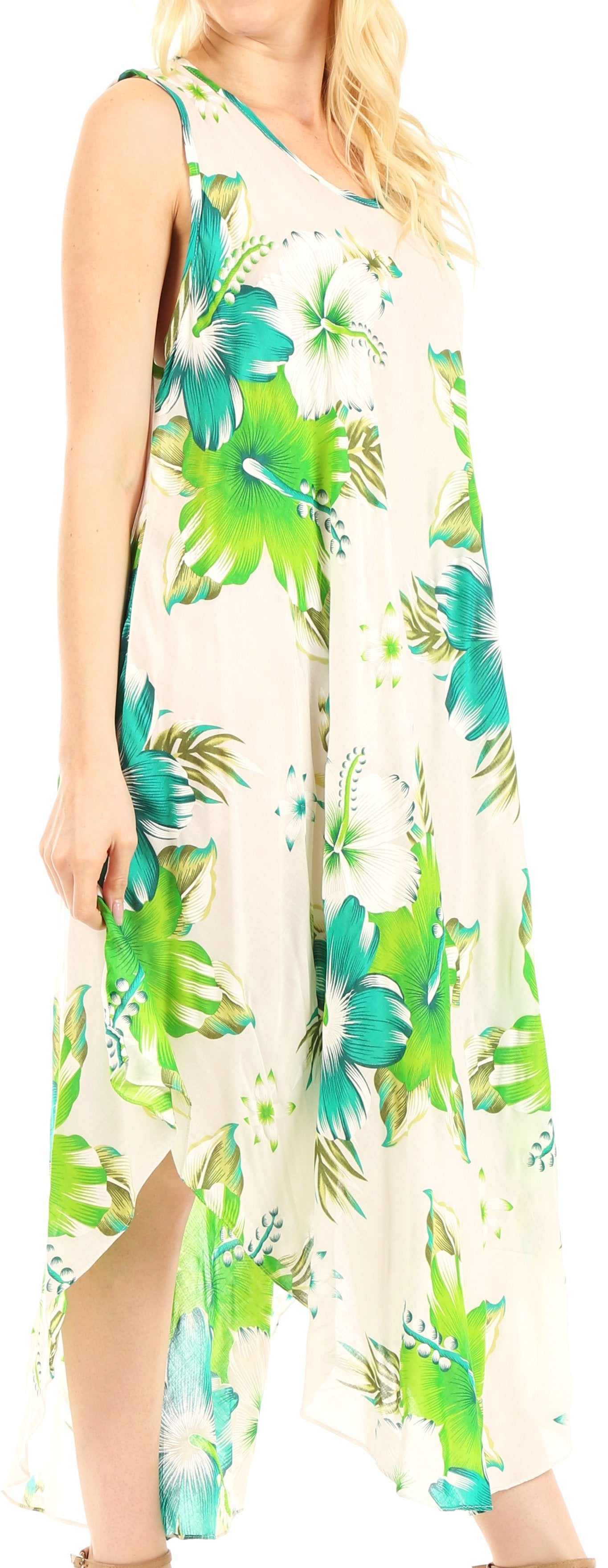 Vestido informal de verano para mujer, holgado, sin mangas, con estampado floral, de Sakkas Aba