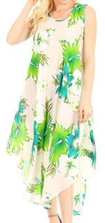 Vestido informal de verano para mujer, holgado, sin mangas, con estampado floral, de Sakkas Aba