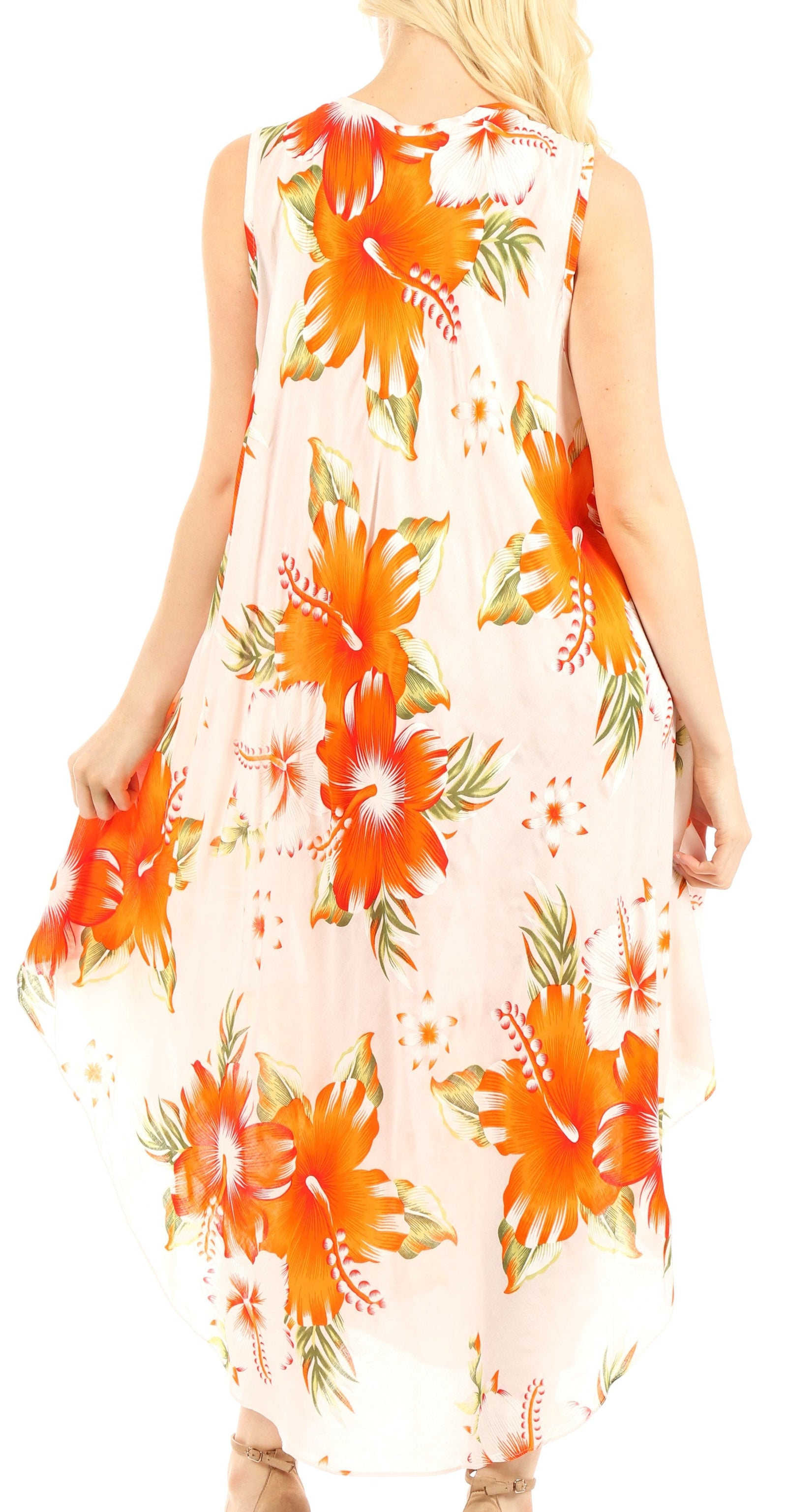 Vestido informal de verano para mujer, holgado, sin mangas, con estampado floral, de Sakkas Aba