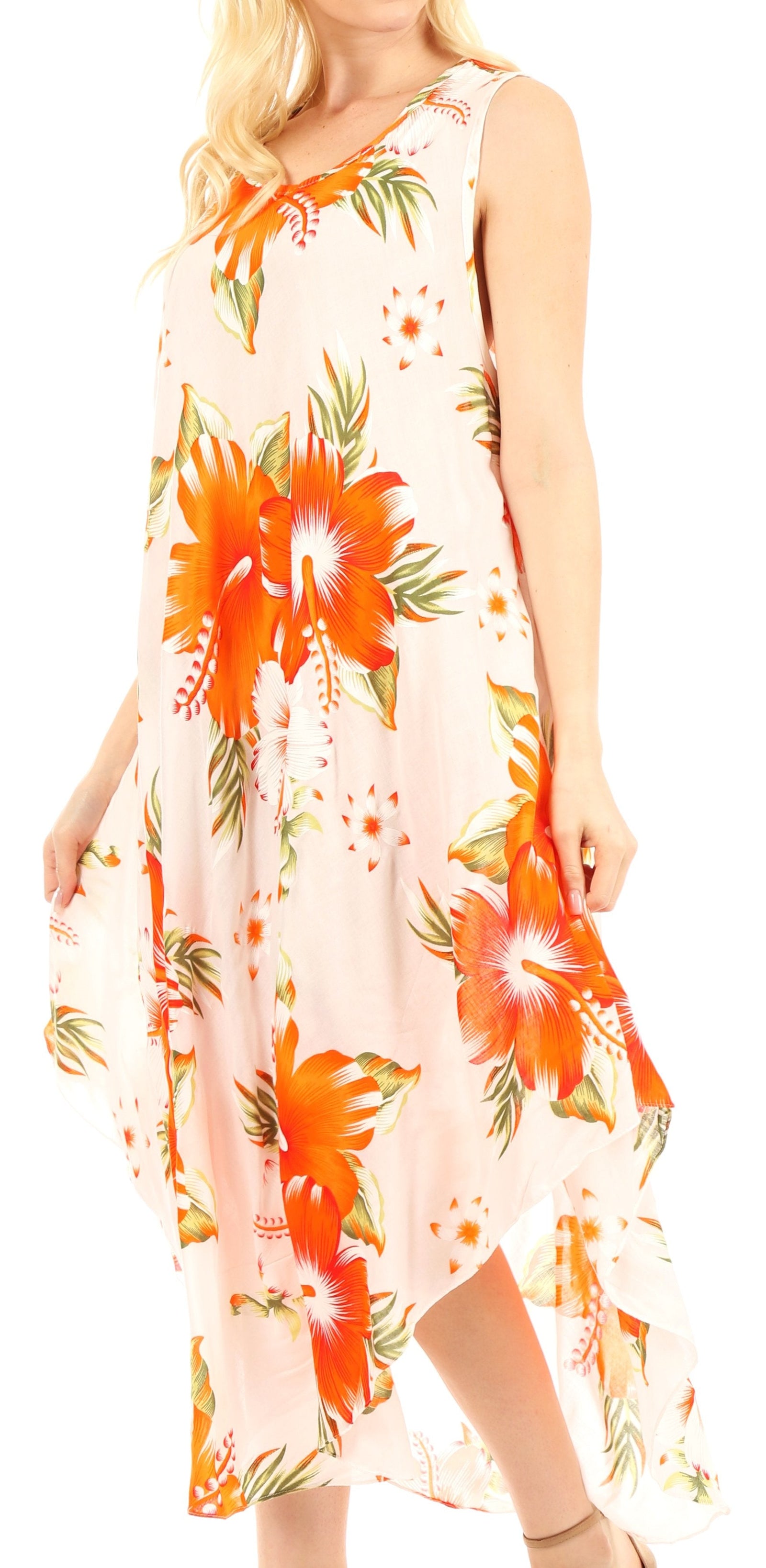 Vestido informal de verano para mujer, holgado, sin mangas, con estampado floral, de Sakkas Aba