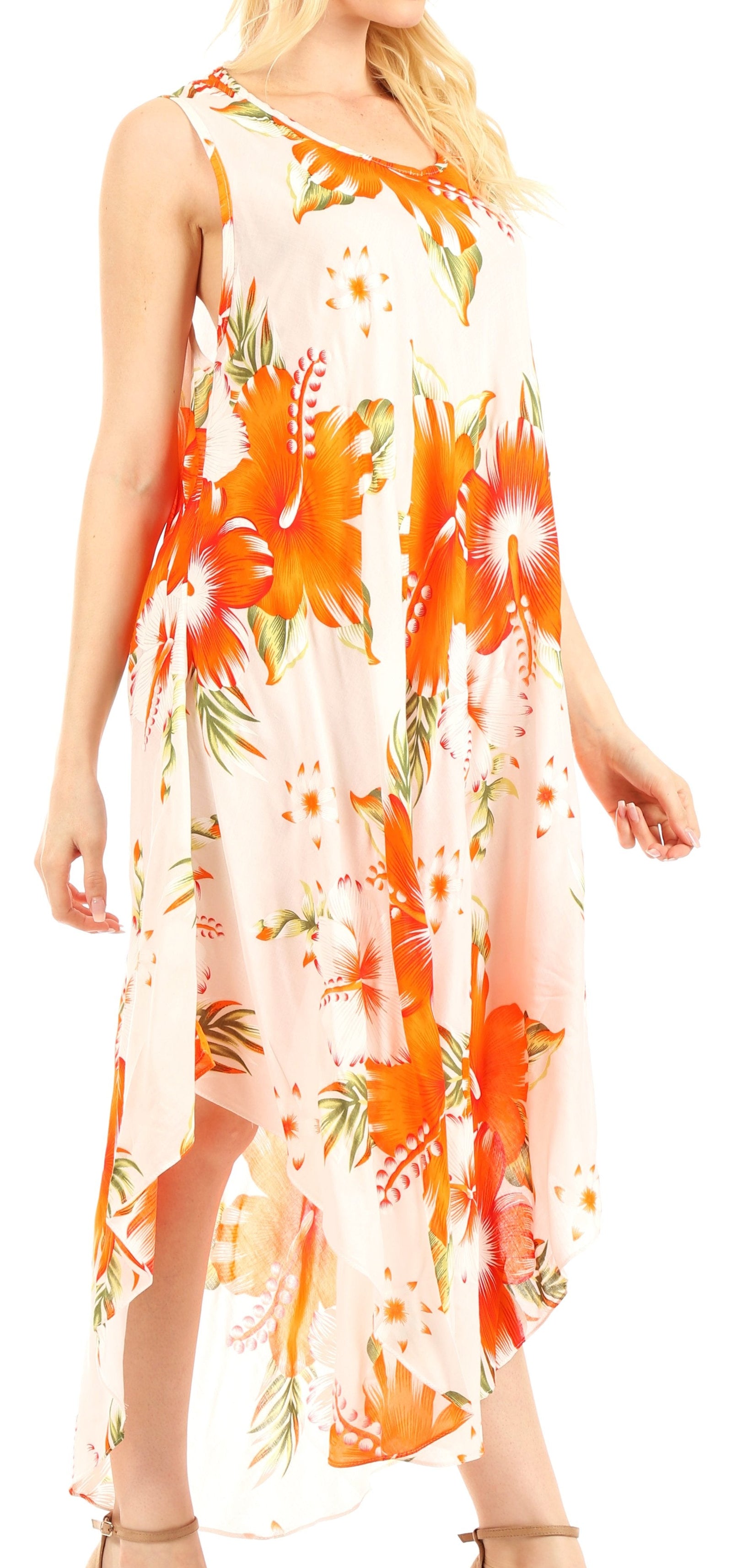 Vestido informal de verano para mujer, holgado, sin mangas, con estampado floral, de Sakkas Aba