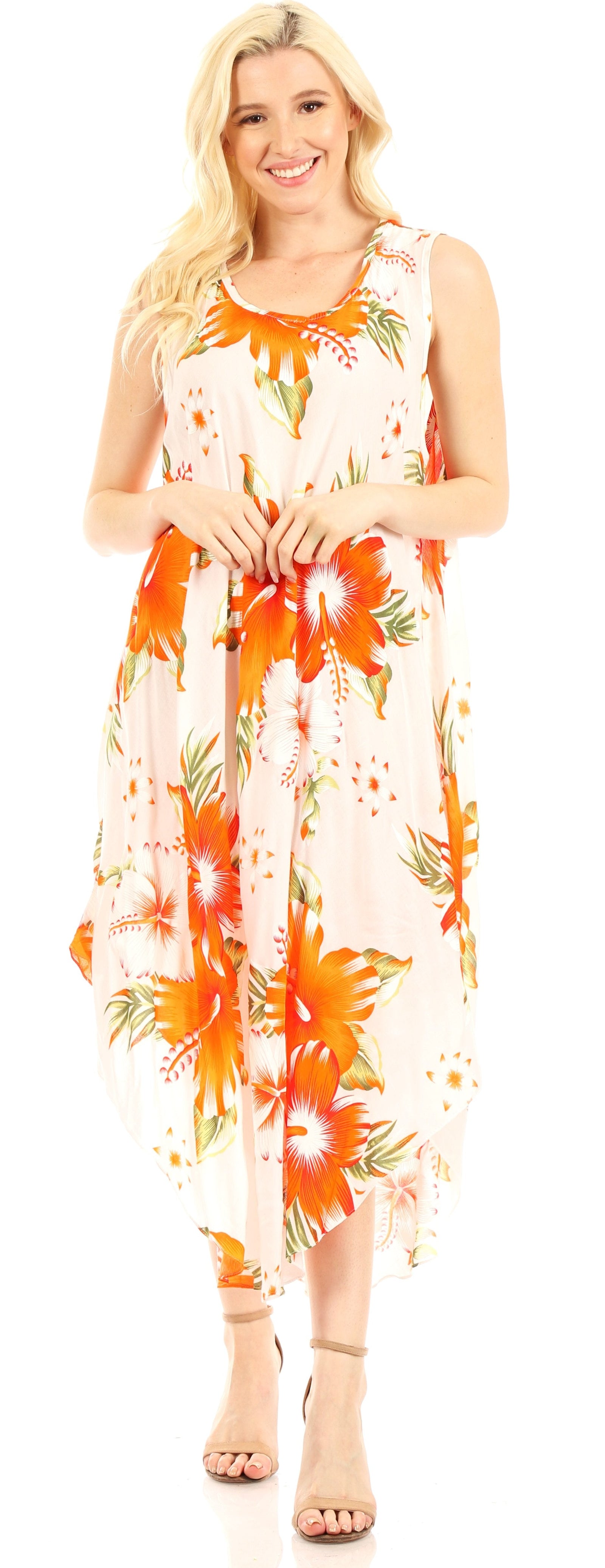 Vestido informal de verano para mujer, holgado, sin mangas, con estampado floral, de Sakkas Aba