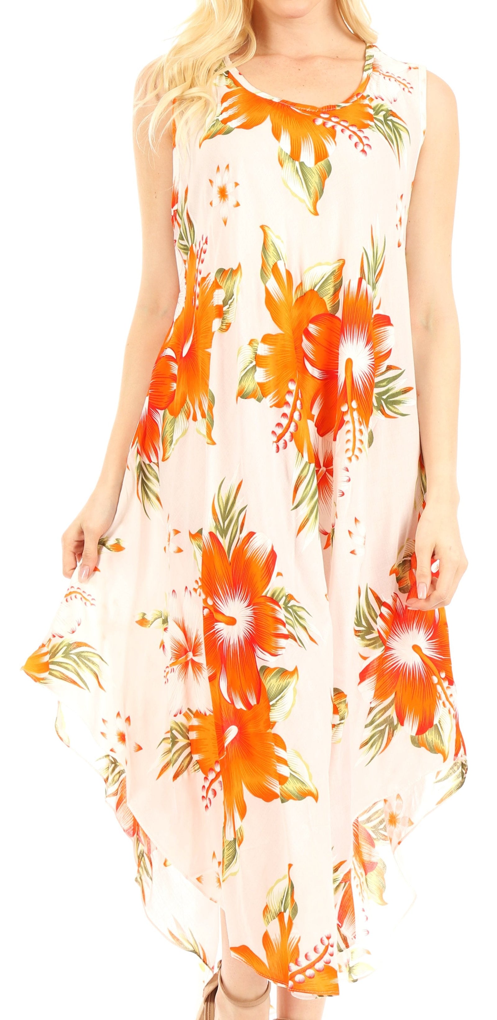 Vestido informal de verano para mujer, holgado, sin mangas, con estampado floral, de Sakkas Aba
