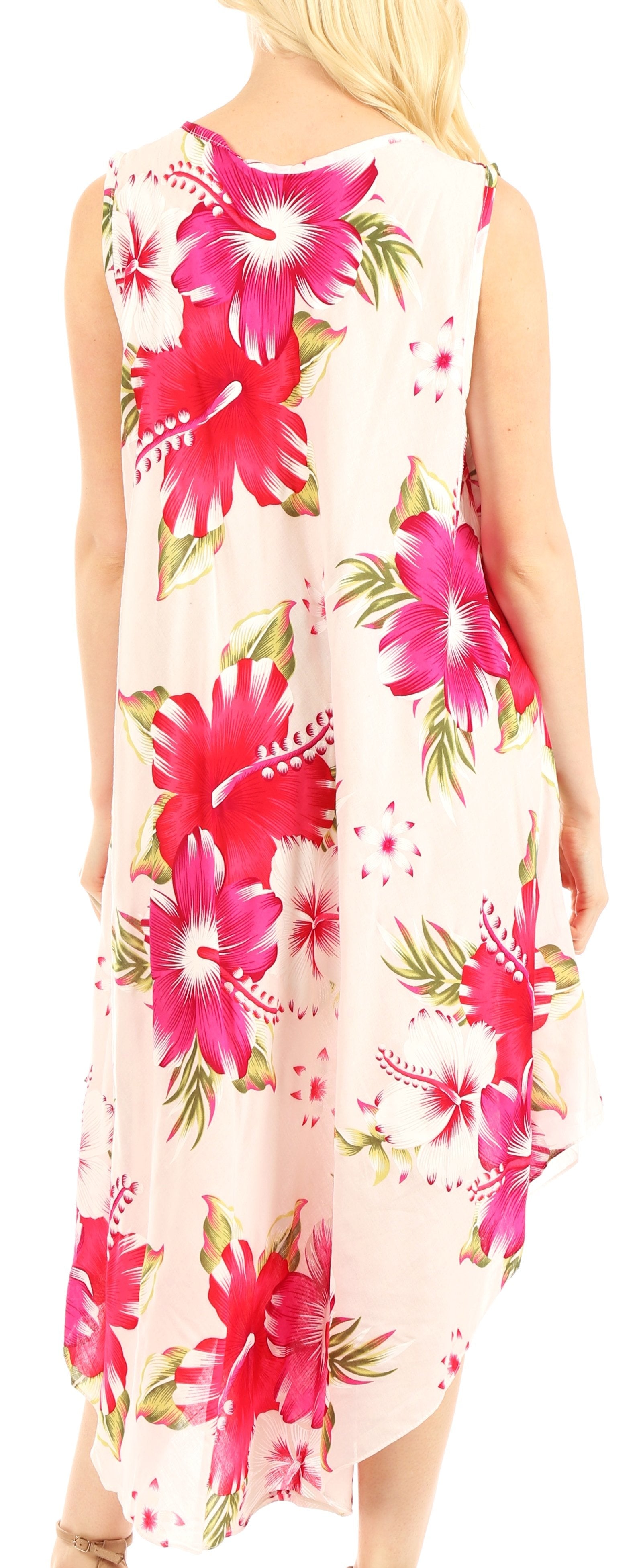 Vestido informal de verano para mujer, holgado, sin mangas, con estampado floral, de Sakkas Aba