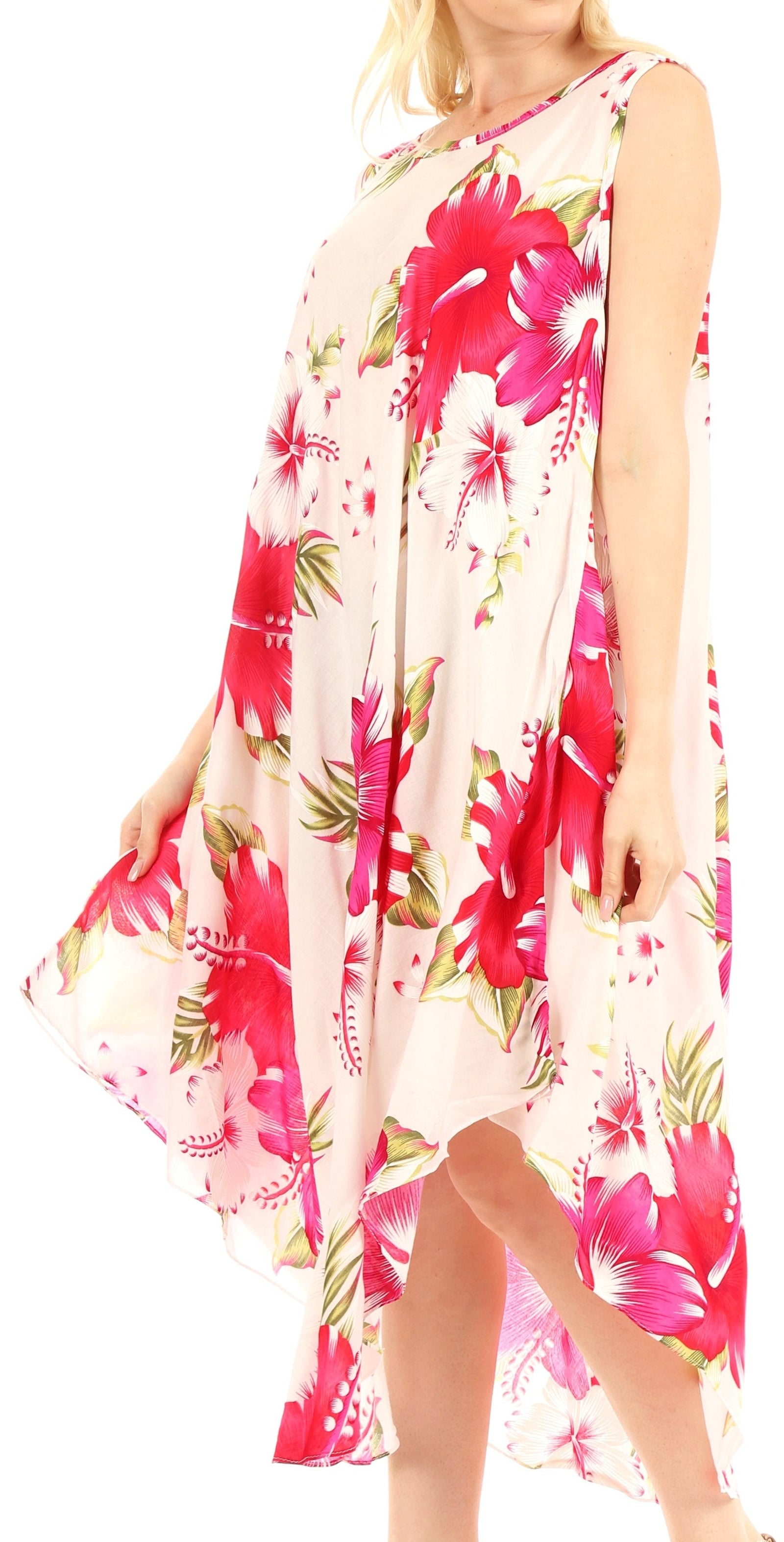 Vestido informal de verano para mujer, holgado, sin mangas, con estampado floral, de Sakkas Aba