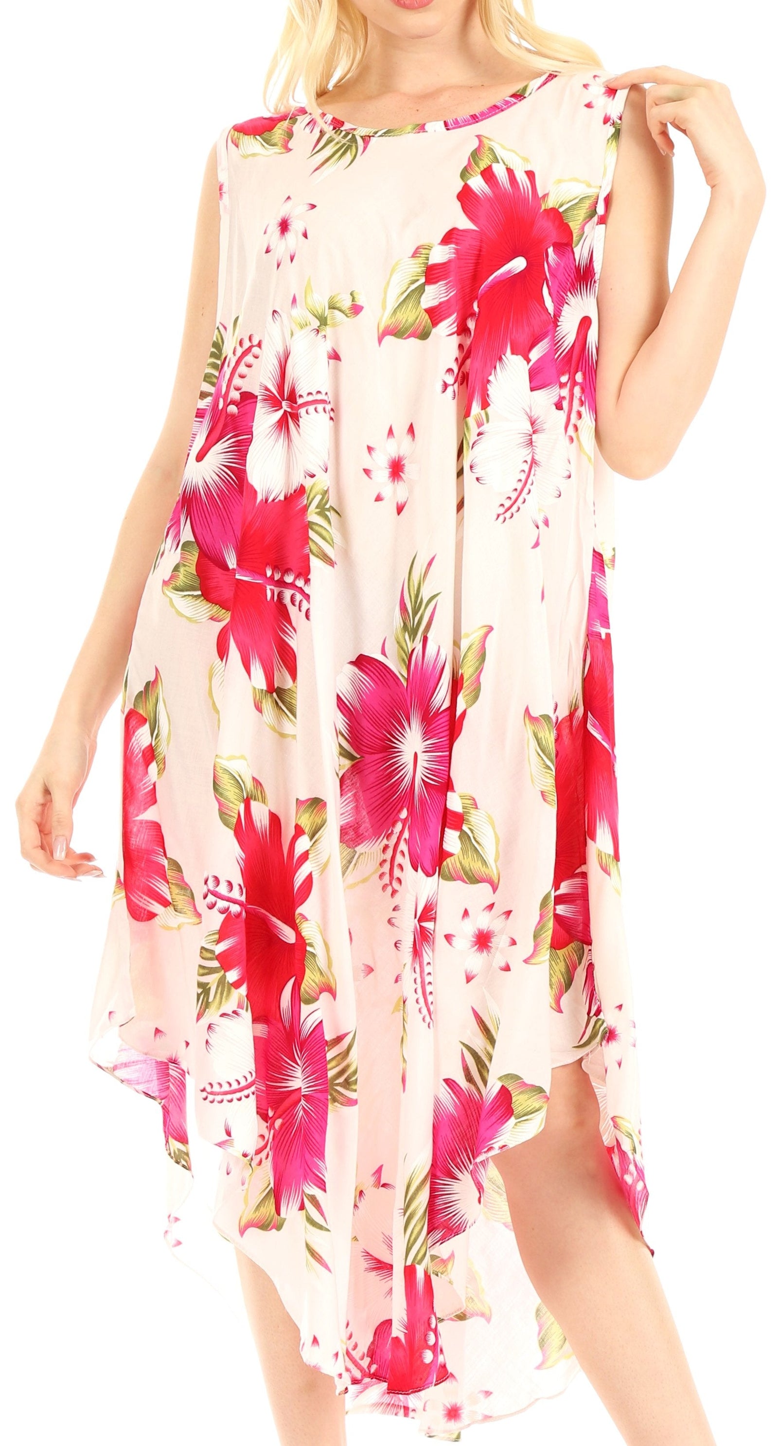 Vestido informal de verano para mujer, holgado, sin mangas, con estampado floral, de Sakkas Aba
