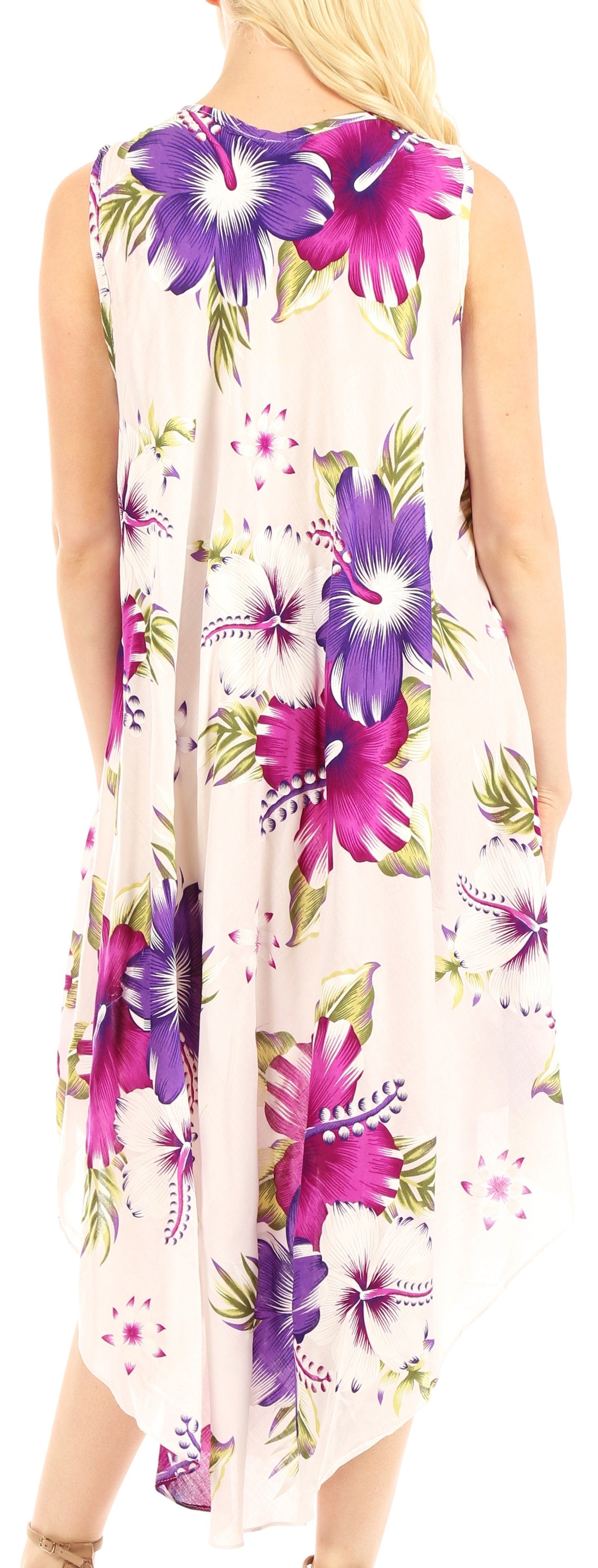 Vestido informal de verano para mujer, holgado, sin mangas, con estampado floral, de Sakkas Aba