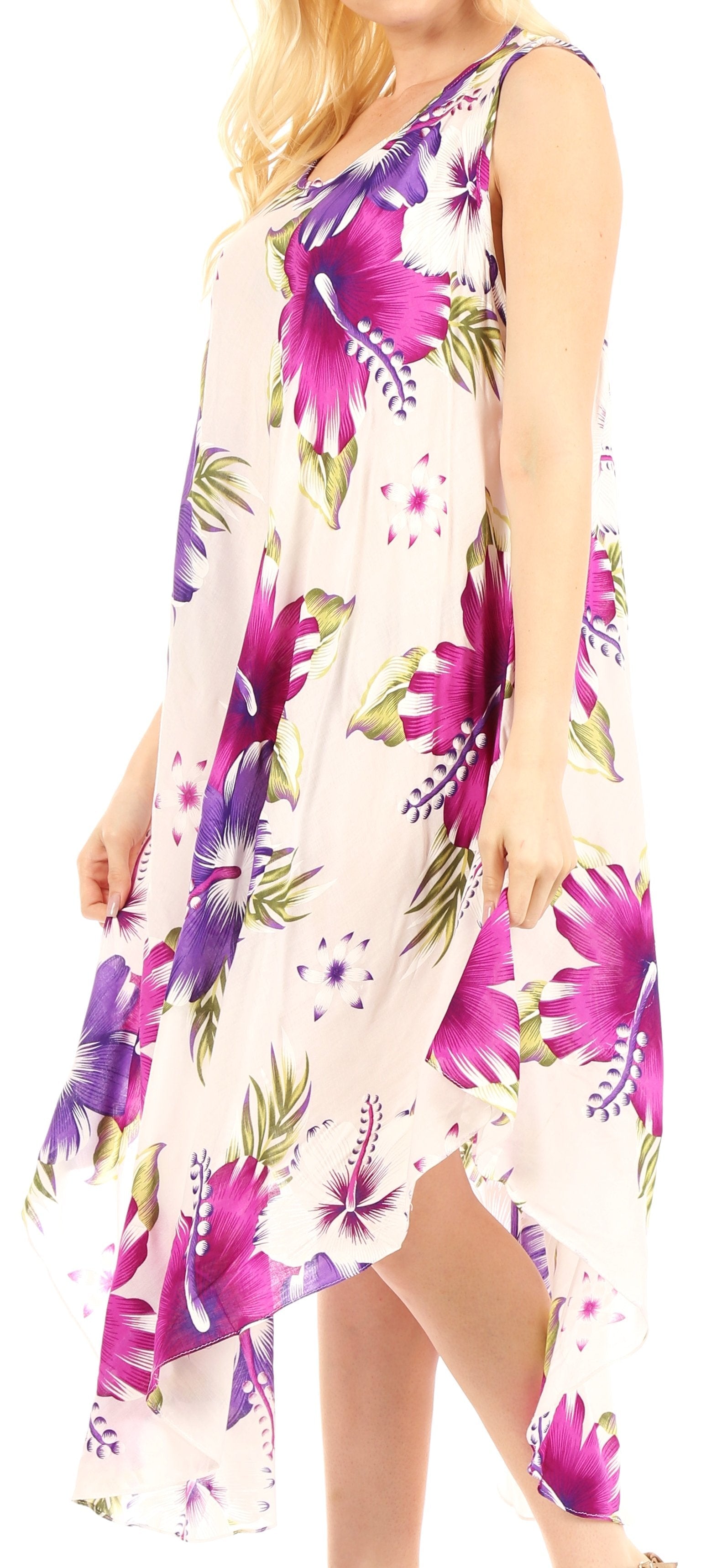 Vestido informal de verano para mujer, holgado, sin mangas, con estampado floral, de Sakkas Aba