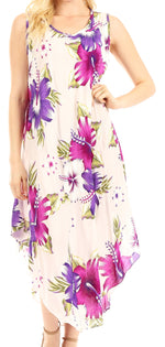 Vestido informal de verano para mujer, holgado, sin mangas, con estampado floral, de Sakkas Aba