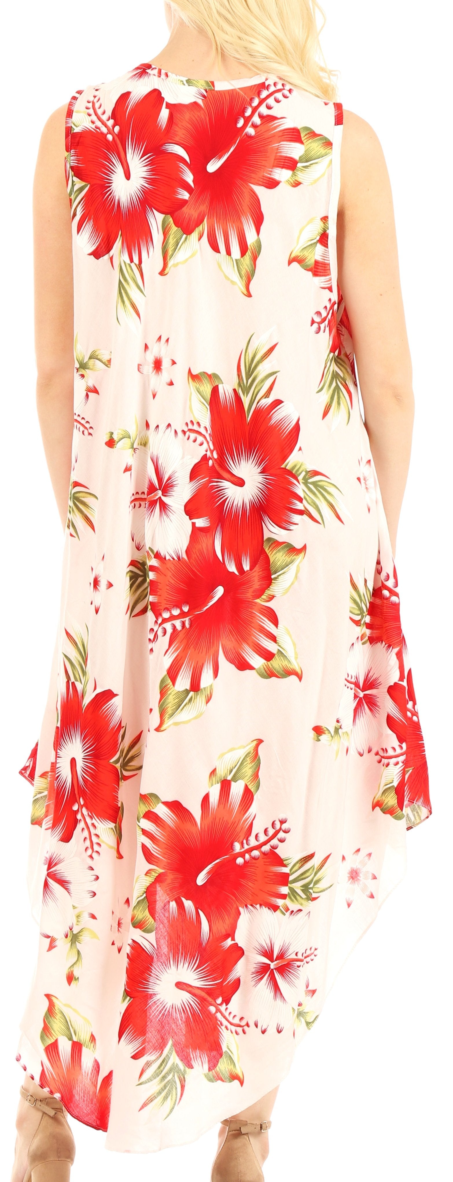 Vestido informal de verano para mujer, holgado, sin mangas, con estampado floral, de Sakkas Aba