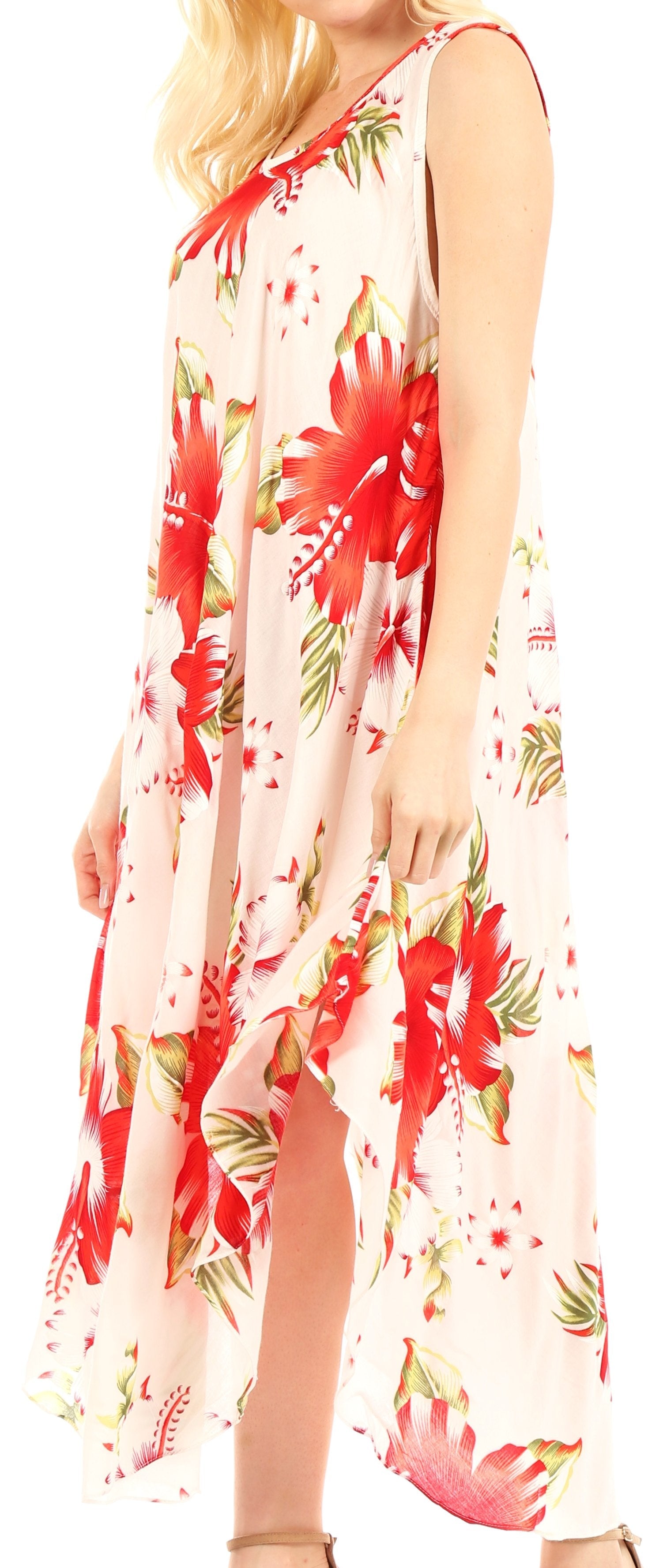 Vestido informal de verano para mujer, holgado, sin mangas, con estampado floral, de Sakkas Aba
